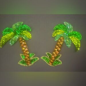 Sequin Palm Tree Earrings